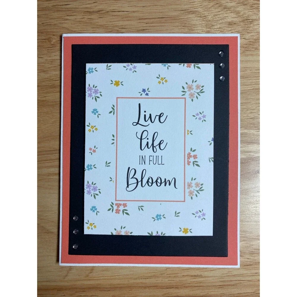 Handmade Spring Greeting Card A2 Floral Card Blank Inside w/ Envelope